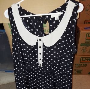 Polka dot schoolgirl collar short dress